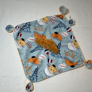 NWOT Blue and Orange Baby Croissant Comfort Blanket, Lovey
